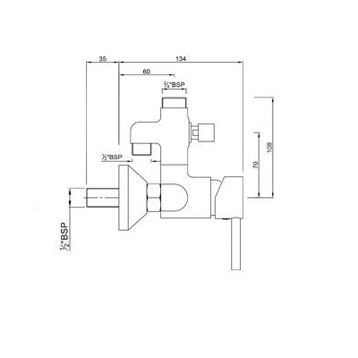 Змішувач для душу JAQUAR FLORENTINE FLR-5145 з виводом для стійки верхнього душу. Купить в Днепре. Змішувачі. Змішувачі до душу. Сантехніка. Купить в интернет магазине сантехники Санстор. Днепр.