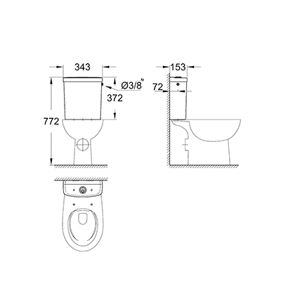 Зливний бачок GROHE BAU CERAMIC 39437000 бік. підведення. Купить в Днепре. Унітази. Зливні бачки. Сантехніка. Купить в интернет магазине сантехники Санстор. Днепр.