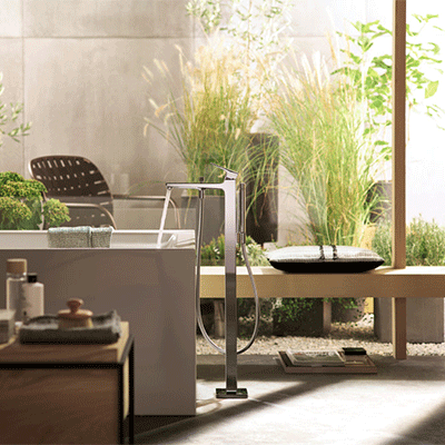 Змішувач підлоговий HANSGROHE METROPOL 32532000 з душовим гарнітуром хром. Купить в Днепре. Змішувачі. Змішувачі підлогові. Сантехніка. Купить в интернет магазине сантехники Санстор. Днепр.