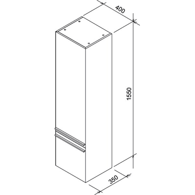Пенал RAVAK CLEAR SB-400 L X000000761 40х155х35 лівий білий, горіх. Купить в Днепре. Меблі. Пенали. Сантехніка. Купить в интернет магазине сантехники Санстор. Днепр.