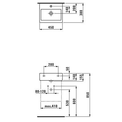 Умивальник врізний LAUFEN LIVING 8154320001041 45х38 меблевий. Купить в Днепре. Умивальники. Врізні умивальники. Сантехніка. Купить в интернет магазине сантехники Санстор. Днепр.