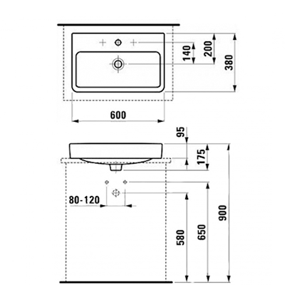 Умивальник врізний LAUFEN PRO S 8129530001041 60х38 меблевий. Купить в Днепре. Умивальники. Врізні умивальники. Сантехніка. Купить в интернет магазине сантехники Санстор. Днепр.