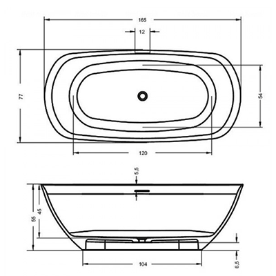 Ванна RIHO OVAL BS67 160х72 окремостояча. Купить в Днепре. Ванни. Ванни класичні. Сантехніка. Купить в интернет магазине сантехники Санстор. Днепр.