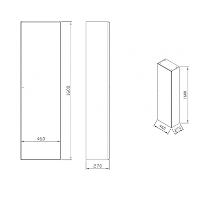 Пенал RAVAK SB Formy 460 X000001260 46х160х27 білий. Купить в Днепре. Меблі. Пенали. Сантехніка. Купить в интернет магазине сантехники Санстор. Днепр.