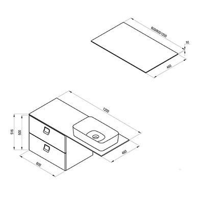Стільниця RAVAK COMFORT 1200 X000001381 білий. Купить в Днепре. Меблі. Стільниці. Сантехніка. Купить в интернет магазине сантехники Санстор. Днепр.