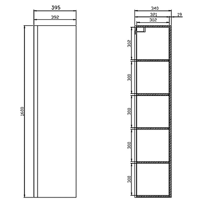 Пенал CERSANIT MODUO S929-020 40х160х34 білий. Купить в Днепре. Меблі. Пенали. Сантехніка. Купить в интернет магазине сантехники Санстор. Днепр.